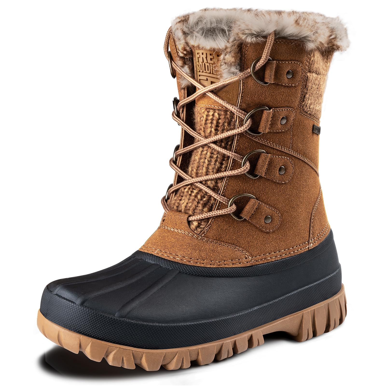 FREE SOLDIER Women's Waterproof Winter Cold Weather Snow Boots