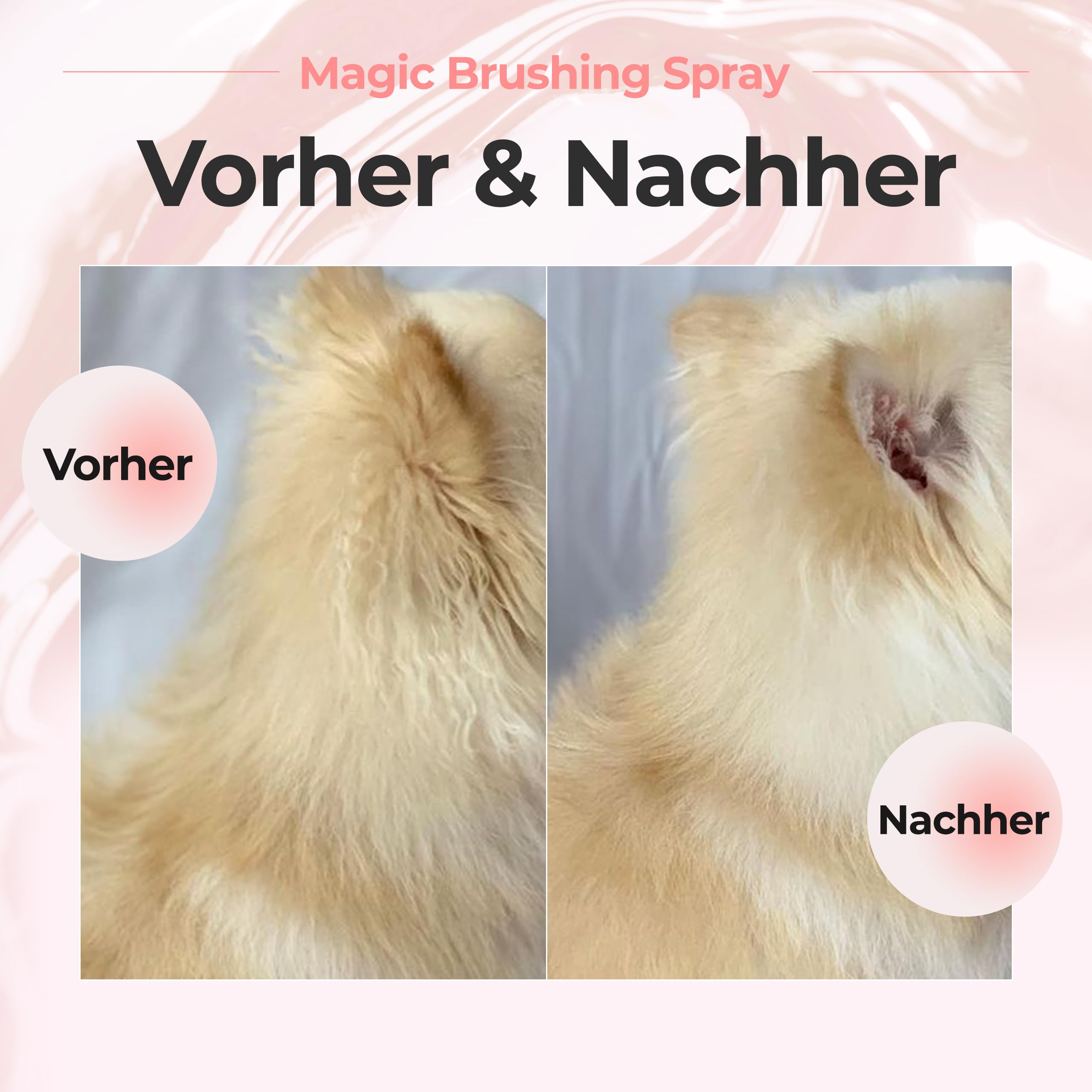 JAYU PET Magic Brushing Spray – Entwirrungsspray für Hunde, gegen Verfilzungen & Juckreiz, hypoallergen, geruchsneutralisierend, Glanz- & Pflegespray (170 ml)
