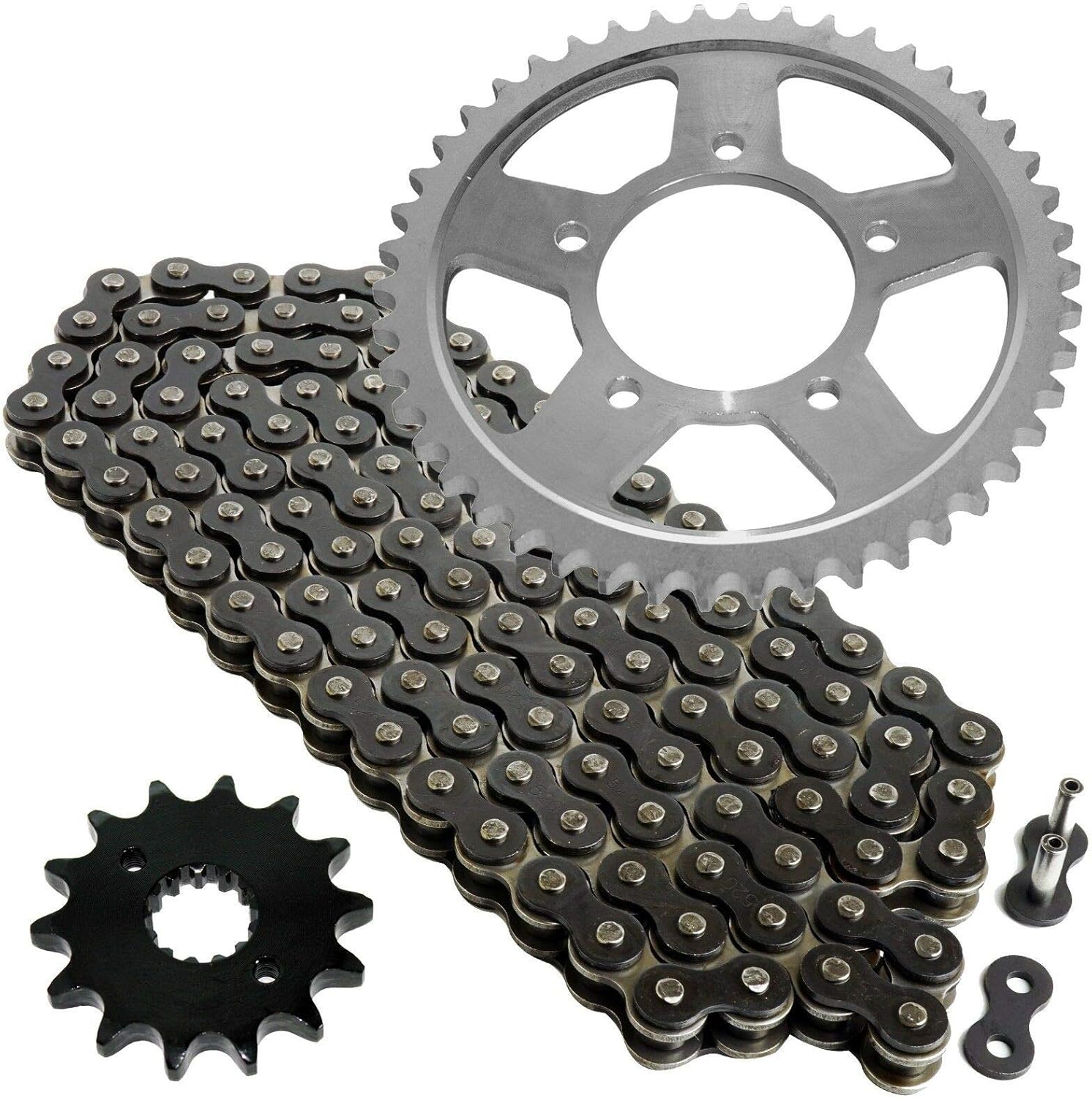 Caltric Black Drive Chain And Sprocket Kit Compatible with