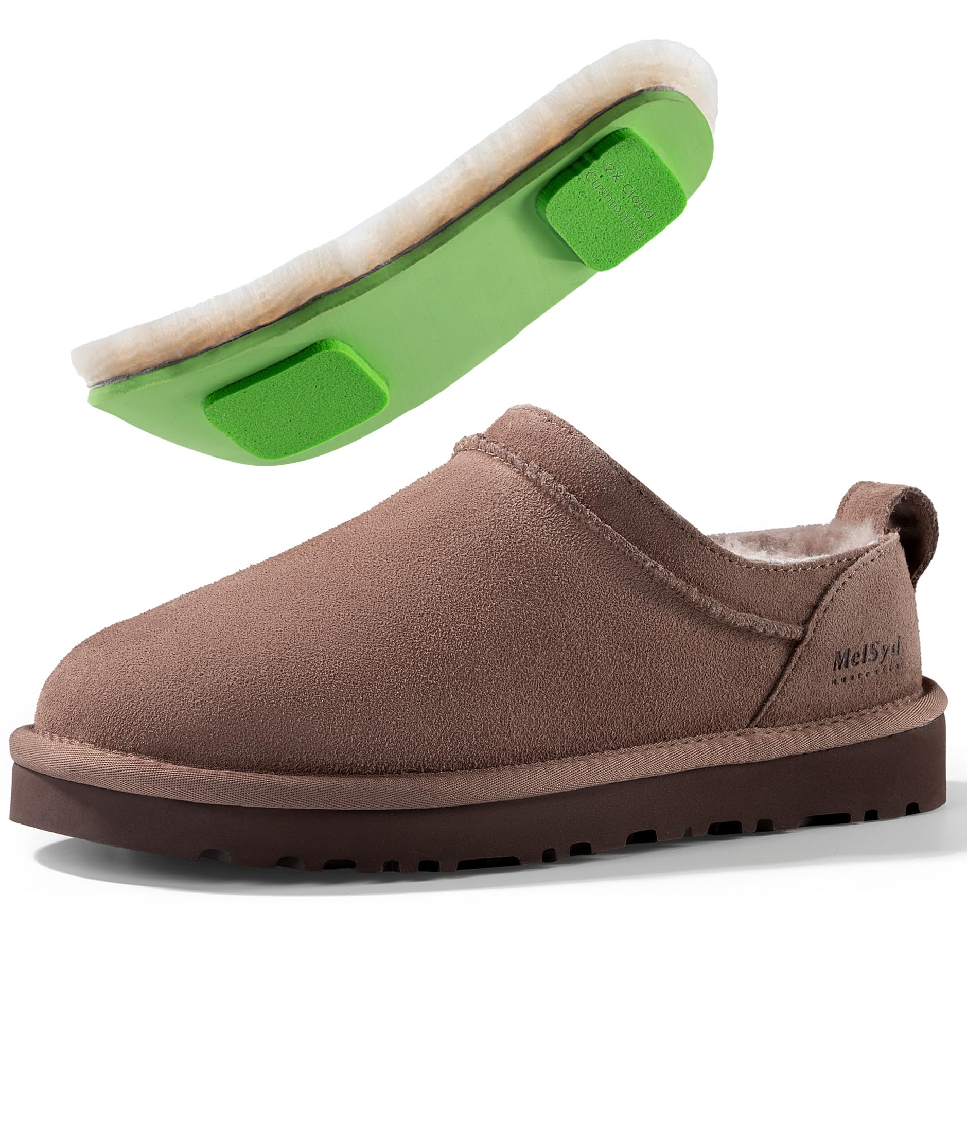 MelSyd Classic Micro Mini Boots 100 Australian Sheepskin Lined - Waterproof Suede with Elastic Memory Foam Fall Shoes