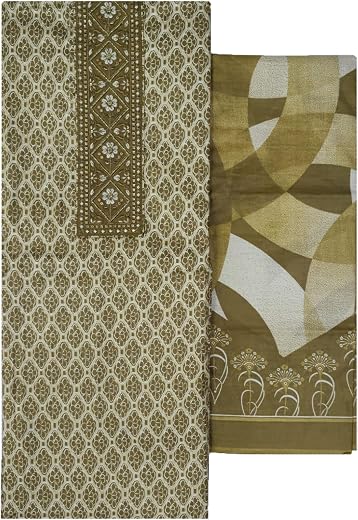 Soul Essence Womens Cotton Embroided Salwar Suit Material (vch19803, Green, Unstiched)