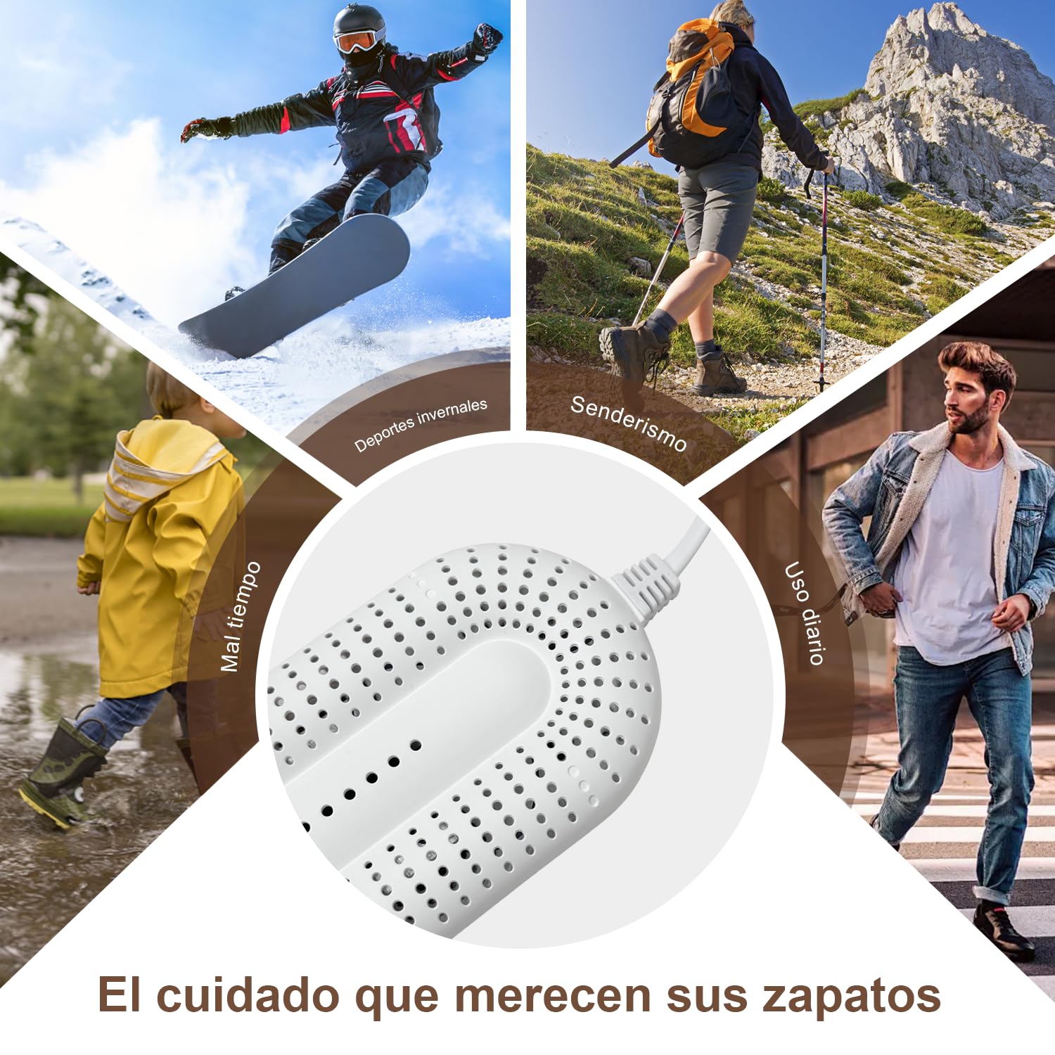 Secador de Zapatos Eléctrico con Temporizador – Elimina Olores Rápidamente, Ideal para Zapatillas Deporte, Botas de Fútbol, Esquí y Calcetines