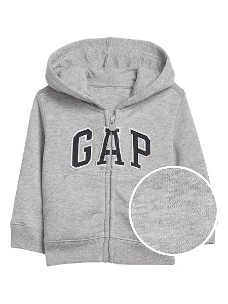 GAP Baby Boys' Playtime Favorites Logo Full Zip Hoodie Hooded Sweatshirt