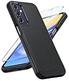 FNTCASE for Galaxy A15-5G Phone Case: Samsung Galaxy A15 5G Dual Layer Protective Heavy Duty Cover Shockproof with Non Slip Textured Back - Military Protection Bumper Tough - 6.5inch Black