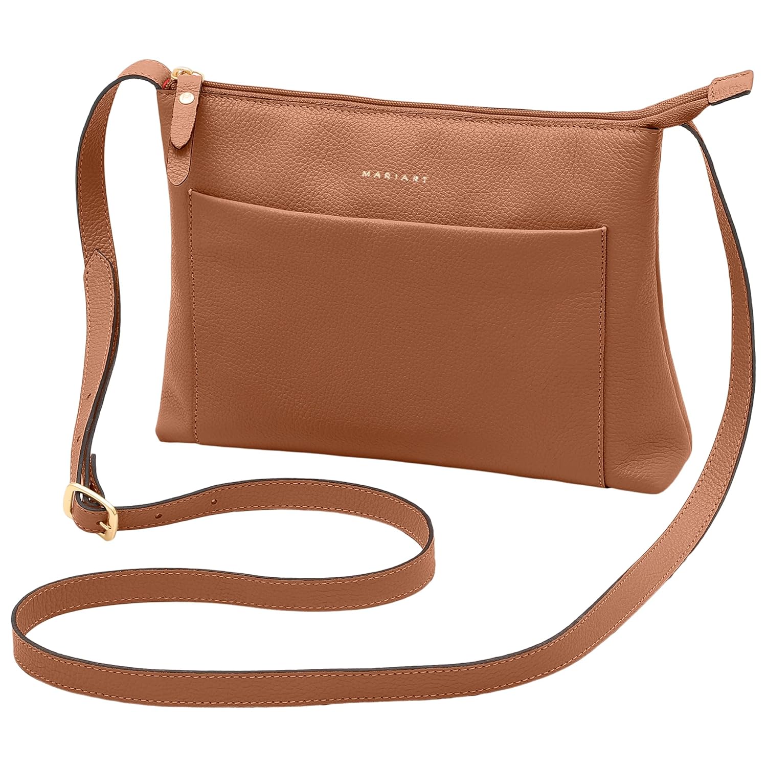 Mariart Orquídea Bolsa Feminina Transversal de Couro Bovino Legítimo