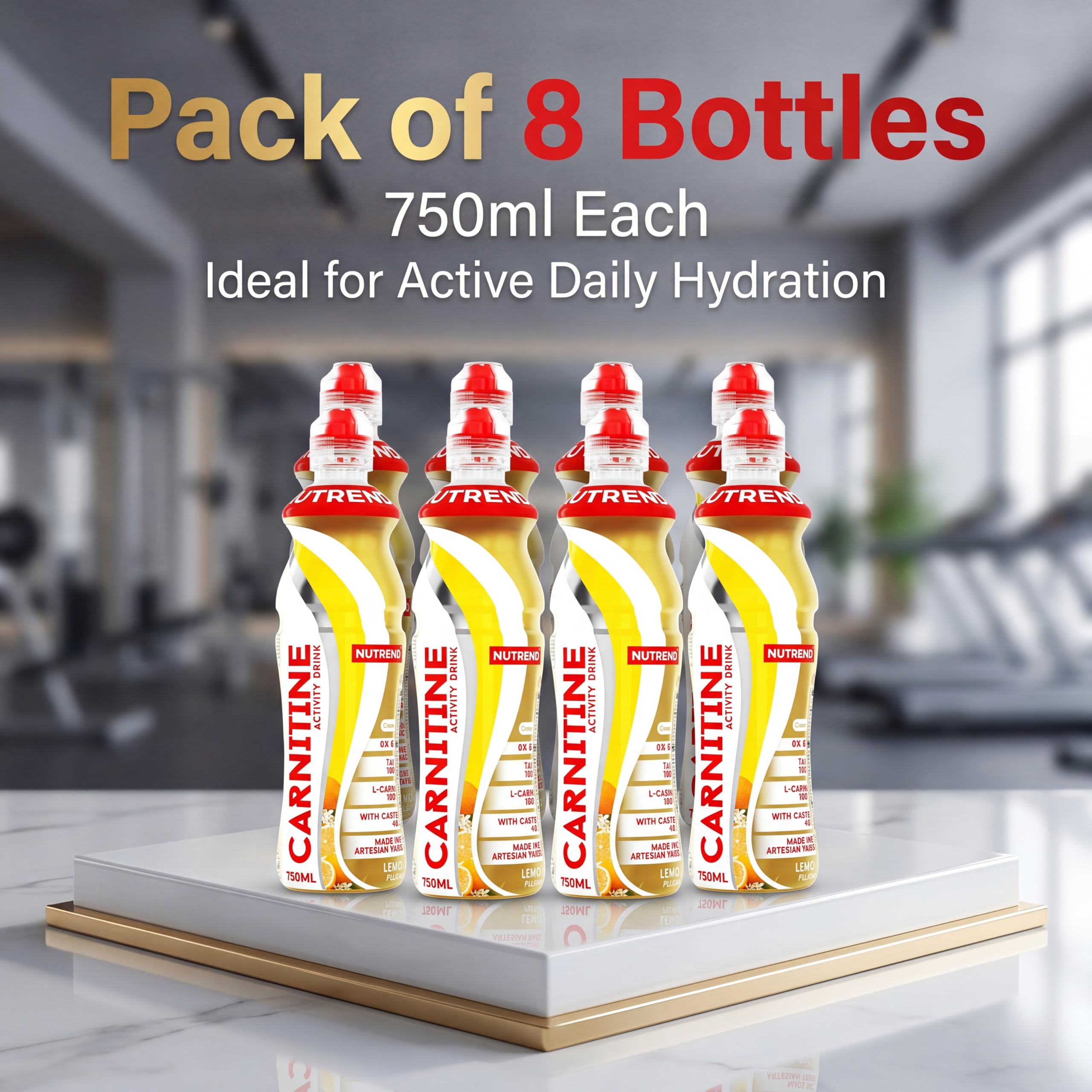 Bebida de Carnitina y Magnesio Nutrend Sabor Limón 750 ml Pack de 8 – bebida de energía e hidratación