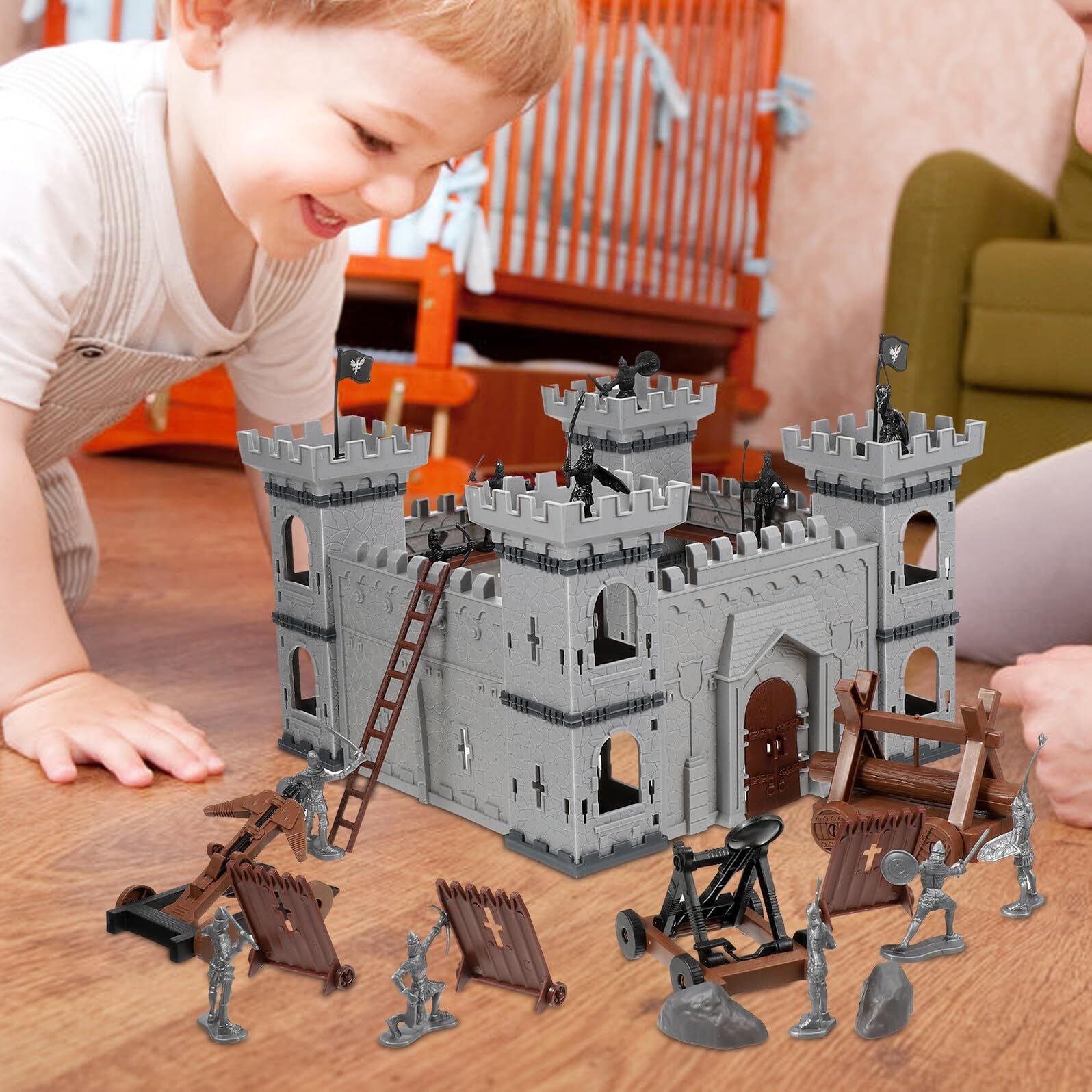 ORFOFE Militare di Catapulta Cavallo da Guerra in Plastica, Giocattolo Militari Realistico e Decorativo per Collezionismo e Gioco
