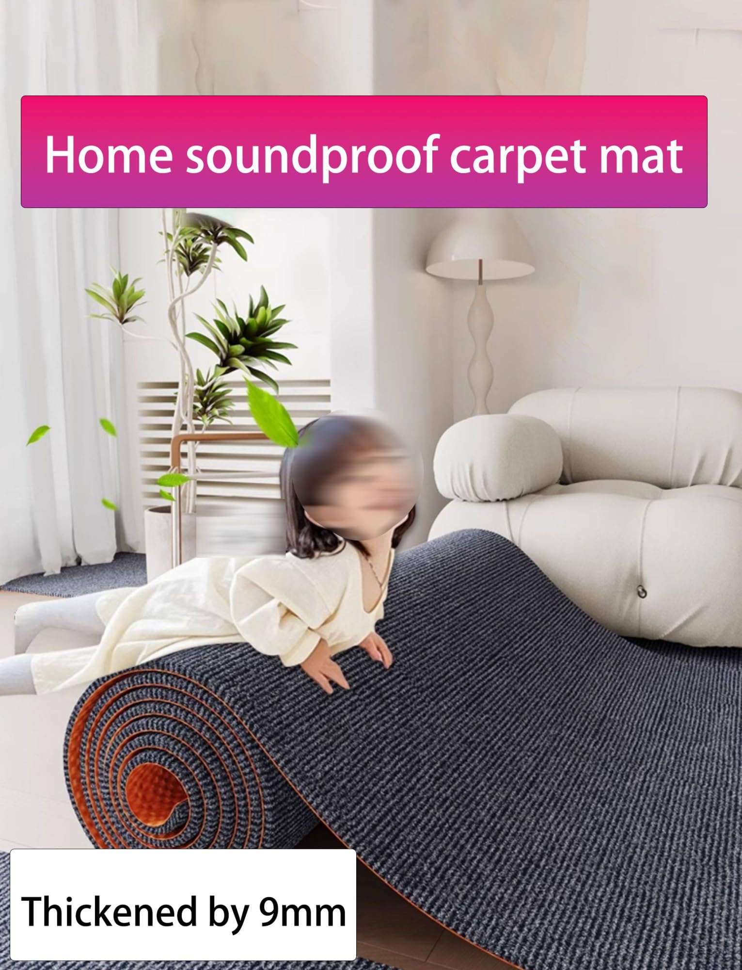 Tapis insonorisant réduisant le bruit et les vibrations pour salle de sport à domicile, piano, kit de batterie, imperméable, antidérapant, 1 cm d'épaisseur, 200 x 300 cm