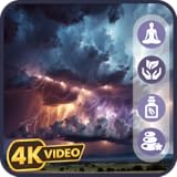 雷雨の稲妻 - 天気予報付きの壮大な嵐の音