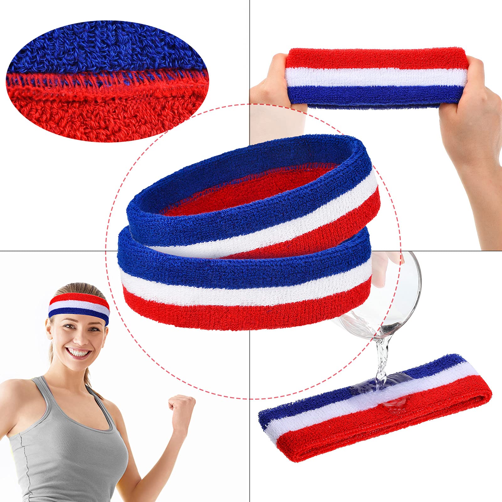 Lot de 6 bandeaux de sport élastiques pour enfants - Bandeau de sport doux - Bandeau de sport pour garçons - Bandeau de sport athlétique pour enfants