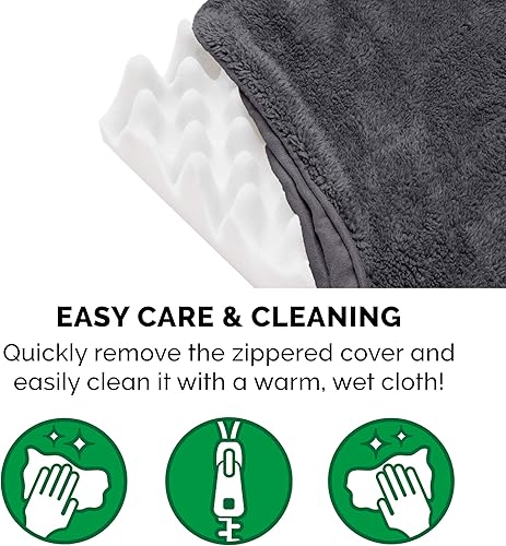 Miniatura 8 de Furhaven Cama ortopédica para perros medianosgrandes de hasta 55 libras, funda extraíble lavable, colchón de felpa y gamuza, gris, grande