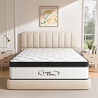 LoadEase 12 Inch Queen Hybrid Mattress in a Box - Medium Firm Memory Foam & 768 Pocket Springs for Pain Relief, Motion Isolation