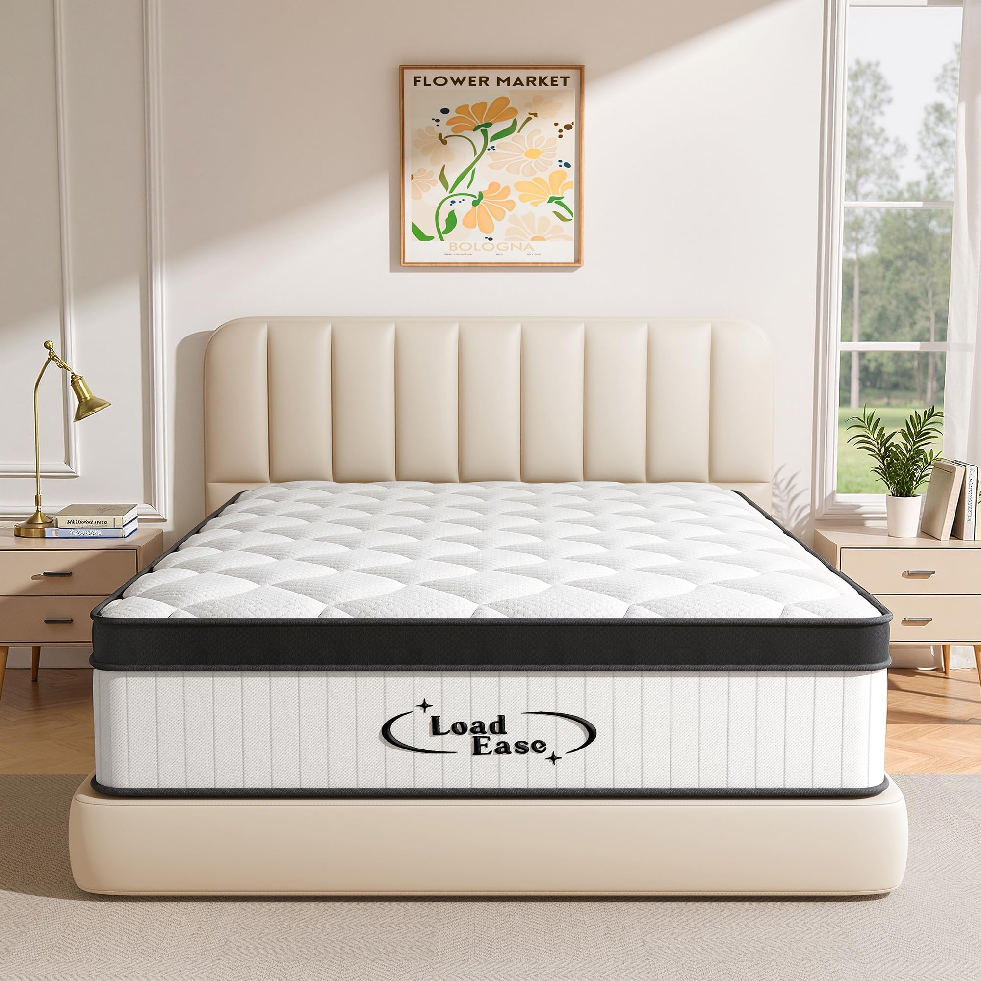 mattress queen size, 14 inch queen hybrid mattress in a box, memory foam with firm individually wrapped pocket springs, pressure relief & motion isolation, certipur-us certified, 60" x 80" x 14"