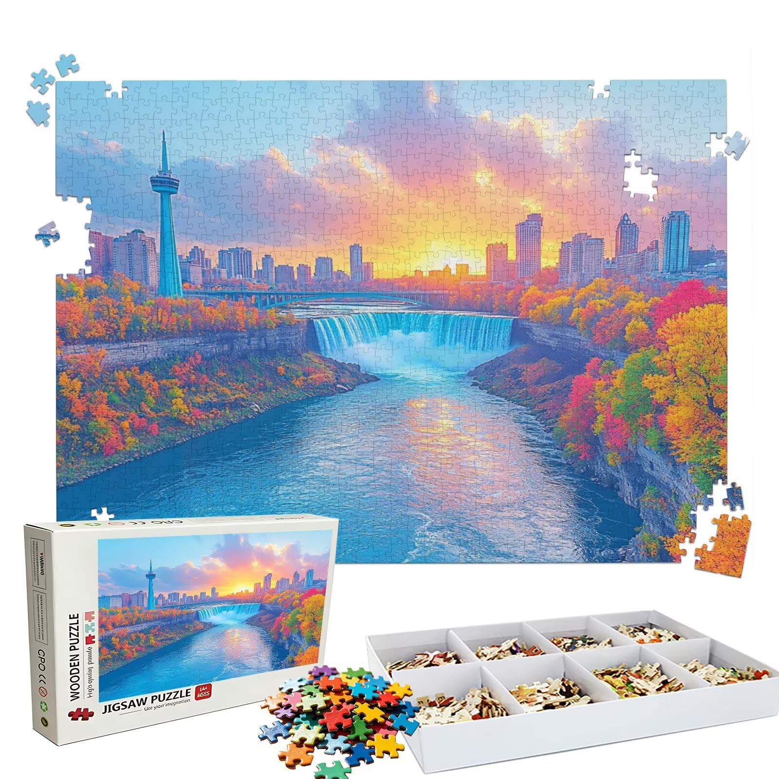 Puzzle 2000 elementów, kolorowe puzzle miejskie, 2000 elementów dla dorosłych, klasyczne puzzle, trudna zagadka, drewniane puzzle do dekoracji bożonarodzeniowej, prezenty dla kobiet, dekoracja domu