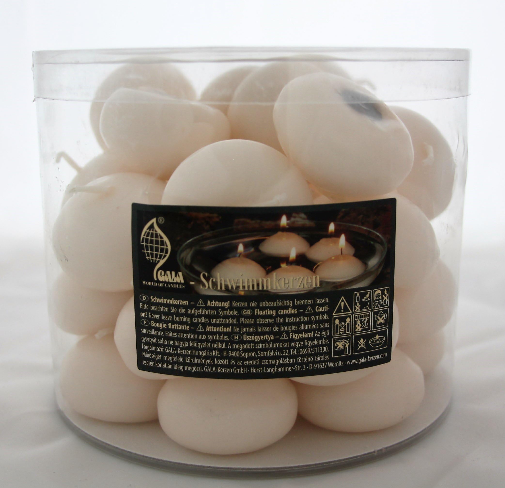 Tub of 33 Cream Floating Candles for Home/Events/Restaurants.