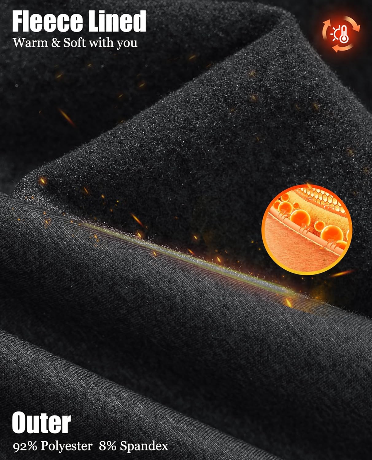 KEFITEVD Men's Quarter Zip Pullover Fleece Lined Long Sleeve Golf Shirt 1/4 Zip Sweatshirts Thermal Winter Sweaters - Image 4