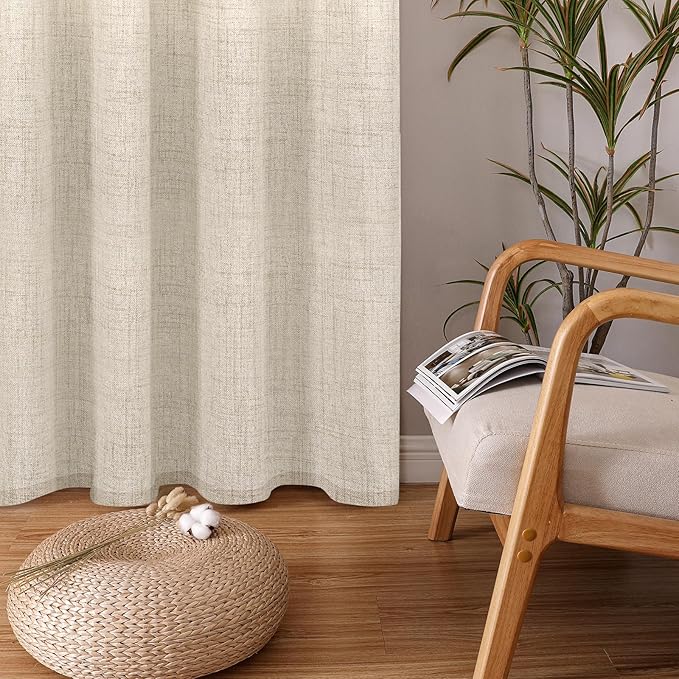 Cortinas de Lino BGment 63 Pulgadas Largo 2 Paneles para Sala miniatura 9