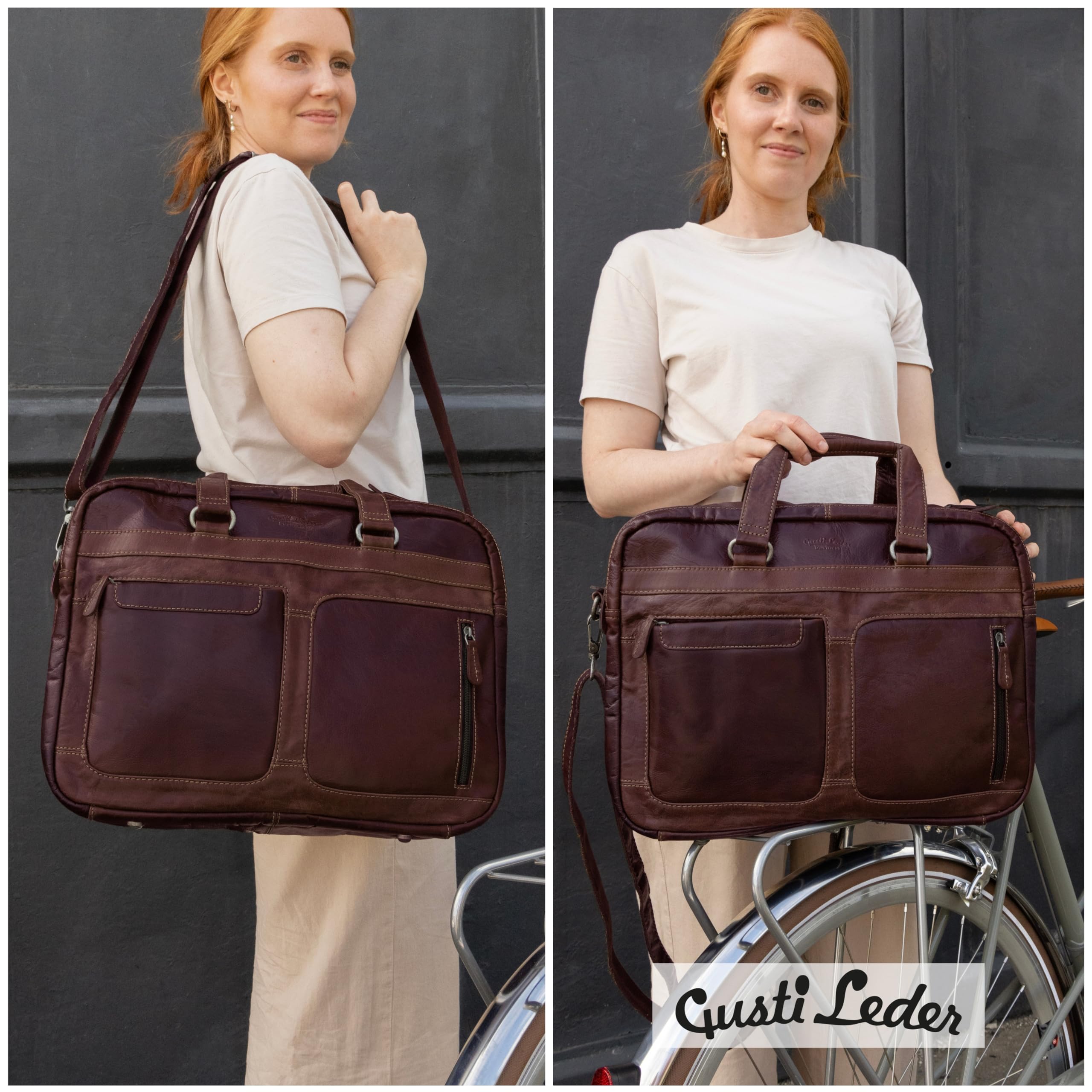 Gusti Laptoptasche Leder - Ripley Businesstasche Herren Arbeitstasche Office Bag Aktentasche Leder