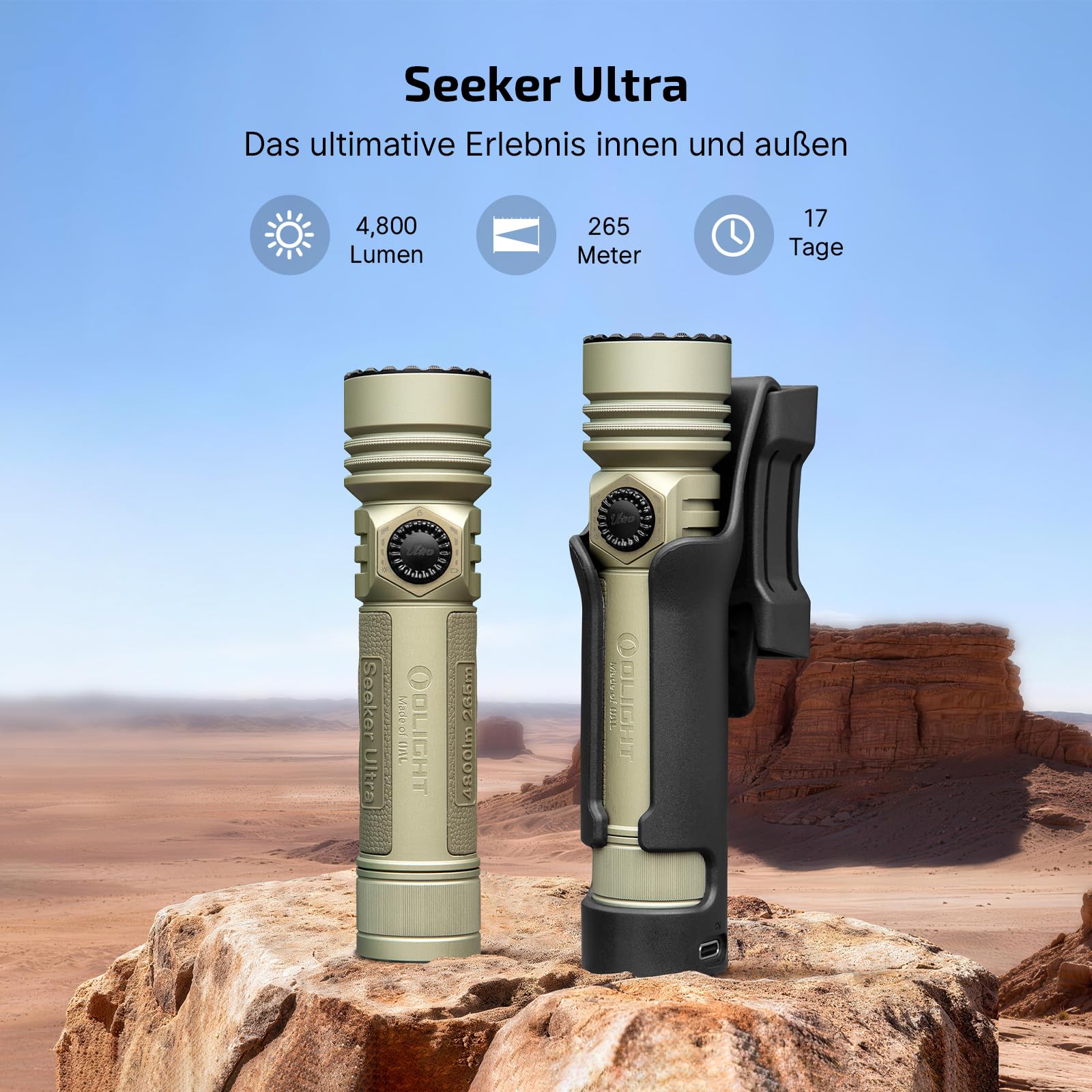 OLIGHT Seeker Ultra Leistungsstarke LED Taschenlampe 4800 Lumen 265 m