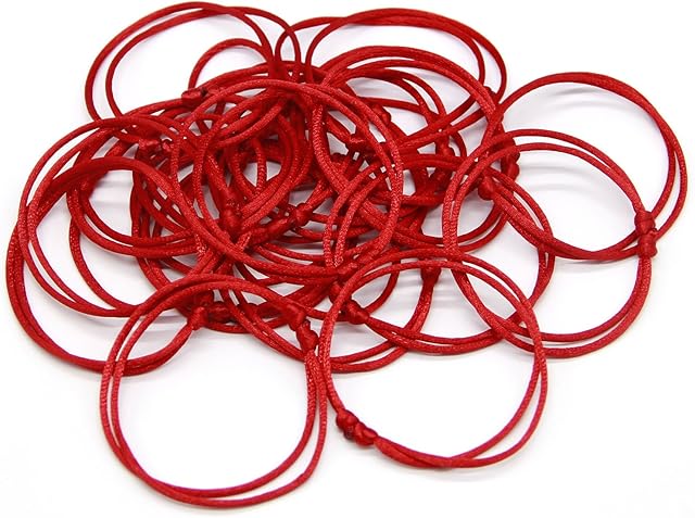 Zhichengbosi Handmade Red Bracelet, Adjustable Red Bracelet String, Good for Prosperity and Success 10 pcs