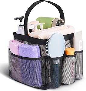 EUDELE Mesh Shower Caddy Portable for College Dorm Room Essentials, Shower Caddy Dorm with 8-Pocket Large Capacity for Beach, Swimming, Gym, Travel essentials
