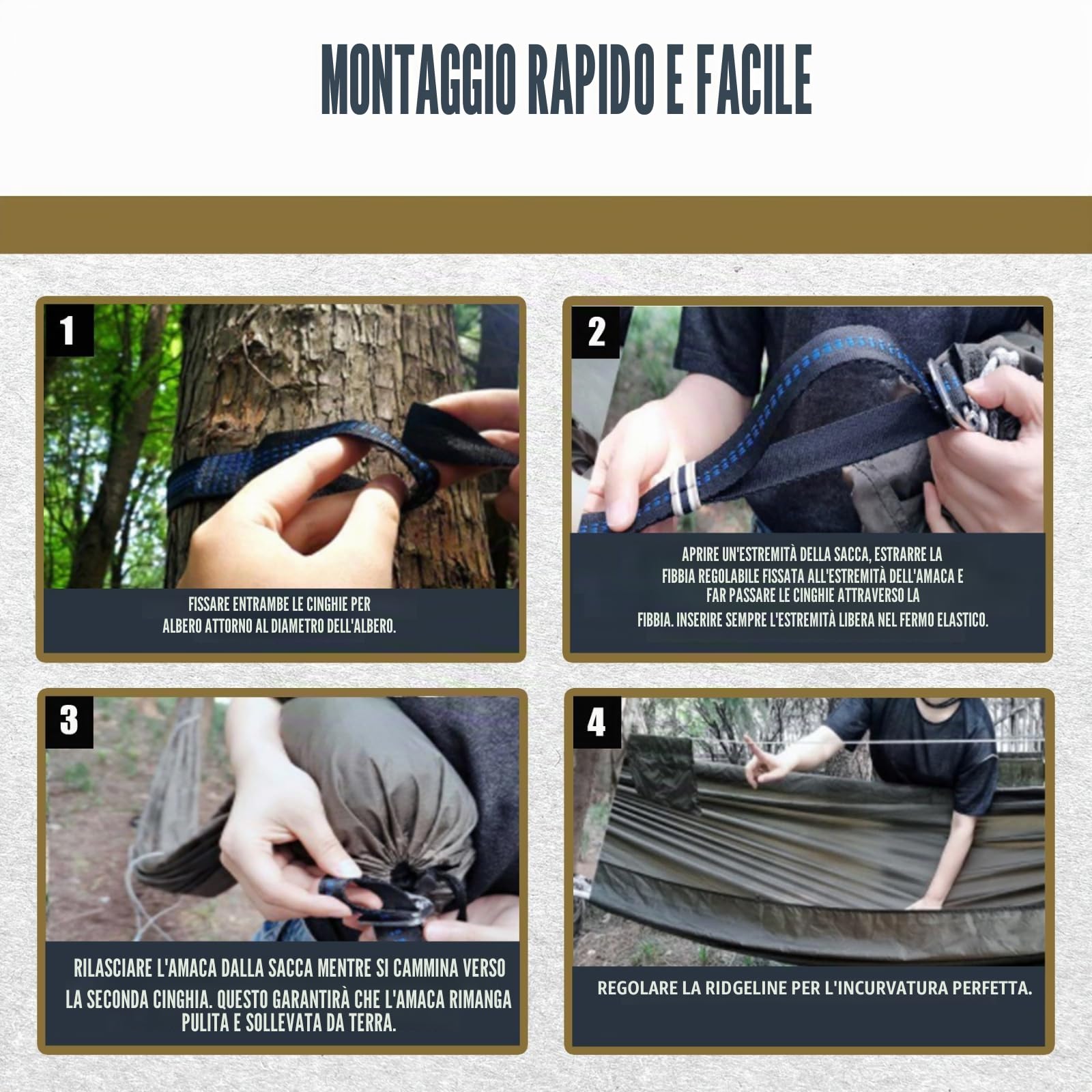 onewind Amaca da campeggio da 3,4 m con rete per insetti, doppia amaca portatile con zanzariera, amaca da zaino con rete regolabile Ridgeline cinghie per alberi per escursioni all'aperto, zaino in
