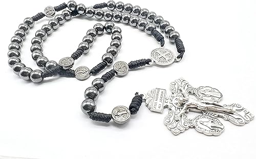 Miniatura 3 de Crucifijo de Perdón Cinco Décadas Coronilla del Rosario San Benito y Medalla Milagrosa