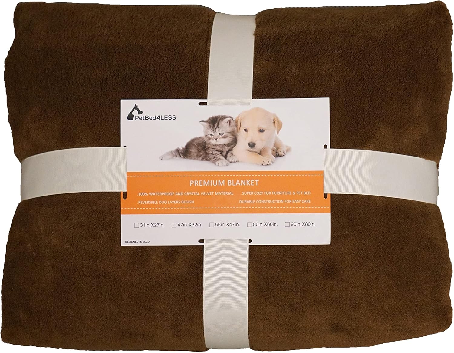 PetBed4Less Premium 100% Waterproof Silky Soft Throw Dog Blanket Cat Blanket with Reversible Duo Layers : Pet Supplies