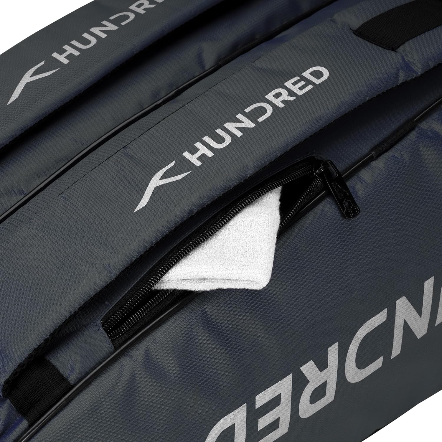 HUNDRED Cosmogear Badminton Kit-bag (Size: Large) | Double Zipper | Bag with Front Zipper Pocket | Material: Polyester| Padded Back Straps | Easy-Carry Handle
