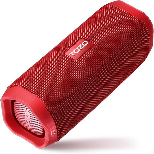 TOZO Altavoz Bluetooth PA2 con controladores duales y diafragmas de graves duales, sonido estéreo fuerte de graves profundos, tiempo de reproducción