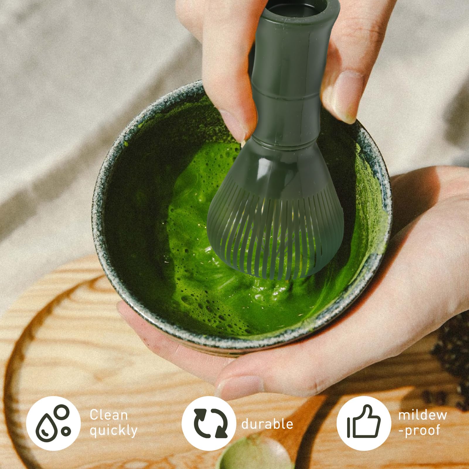 Frusta Per Tè Matcha In Resina - Set Per Cerimonia Del Tè Giapponese, Design Ergonomico - Foto 7