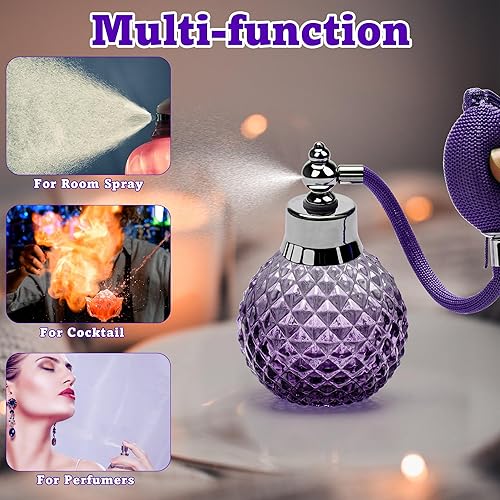 Miniatura 9 de Coolrunner Crystal Art - Botella larga de atomizador de perfume recargable estilo vintage, 3.4 fl oz (rosa)