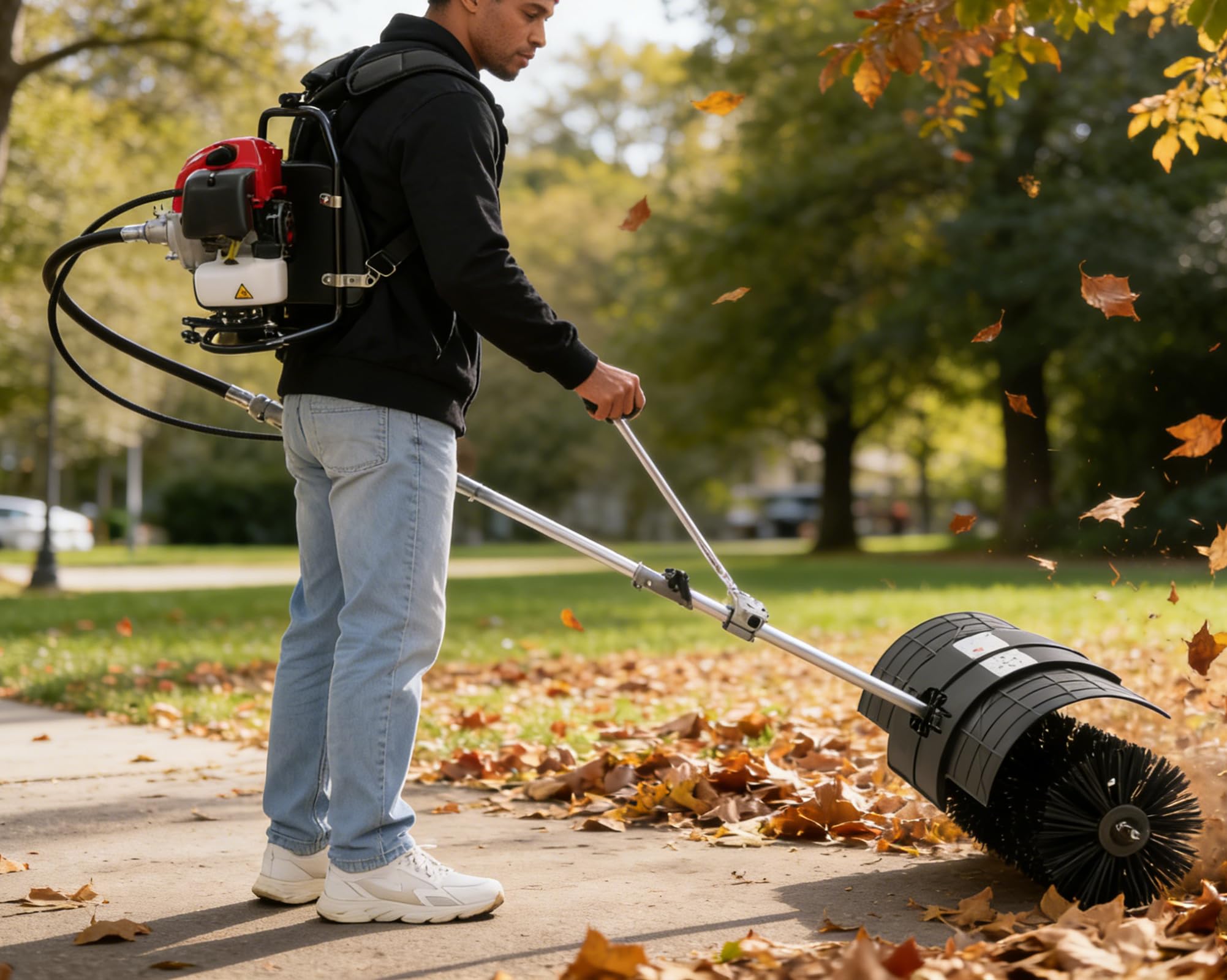 Amazon.com : Gas Power Broom 52cc 2.3hp Hand Held Artificial Lawn