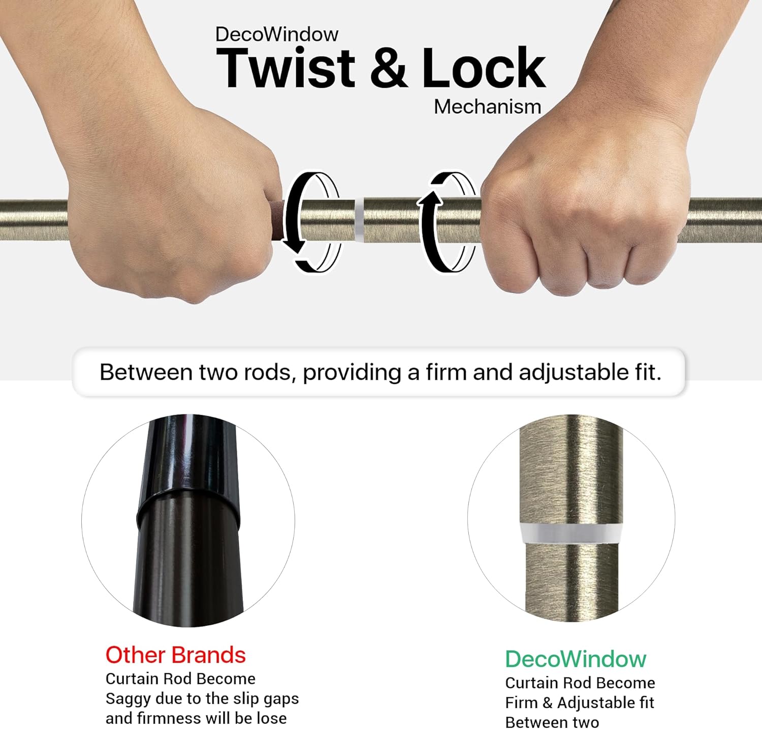 DECO WINDOW Curtain Rods for Windows 44 – 120 Inch, 1 Inch Heavy Duty Extendable Metal Drapery Rod, Adjustable Curtain Rod with Decorative Egyptian Finials for Living Room Bedroom, Antique Brass