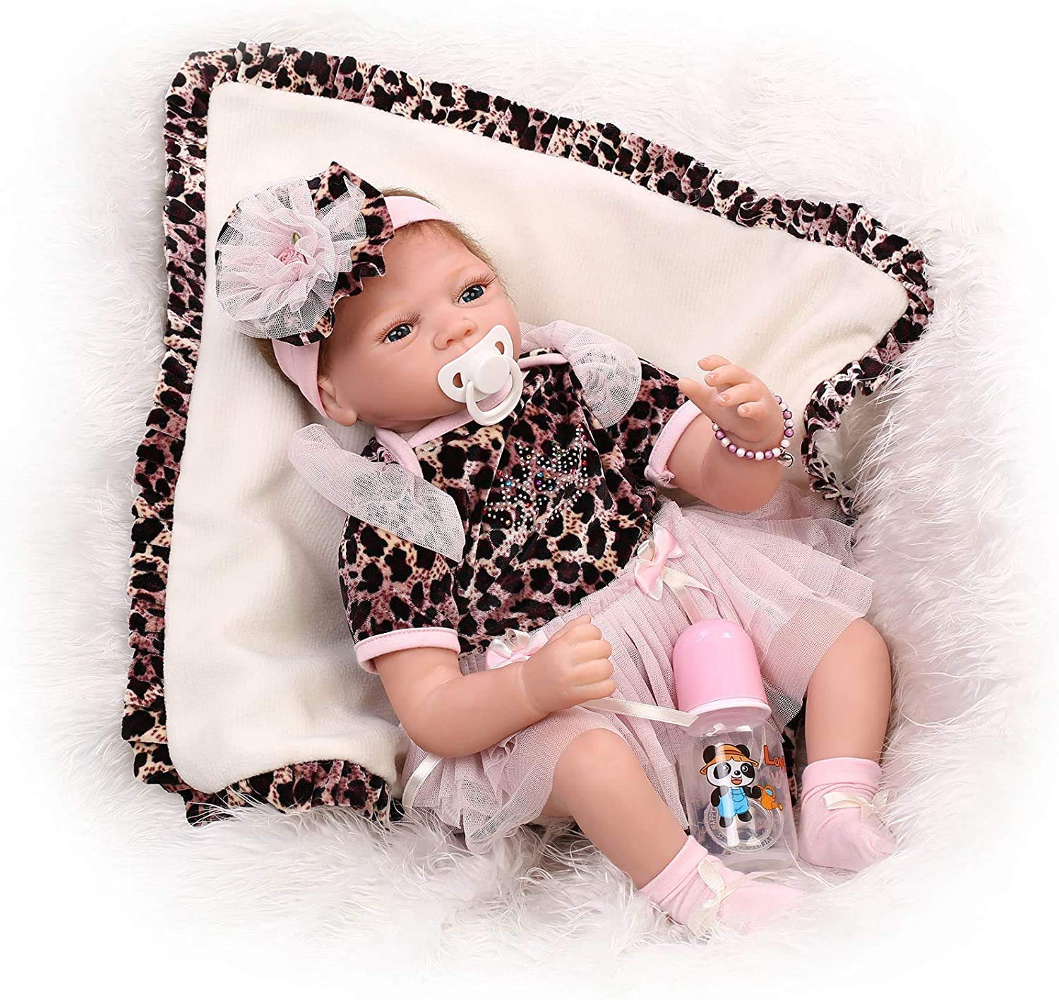Reborn dolls 22 inch Realistic Reborn Baby Cloth Body Newborn Dolls Companion, the real look and feel of real child