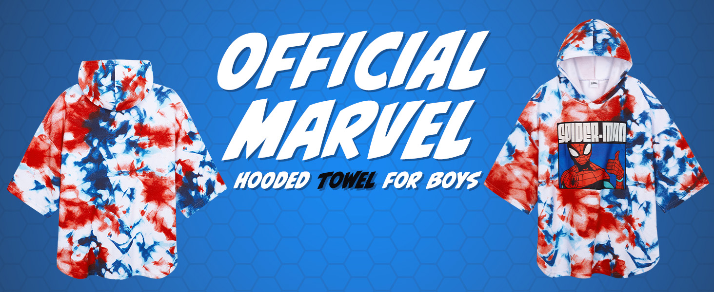 SPIDER-MAN Handdoek met capuchon, 100% katoen, Avengers , poncho