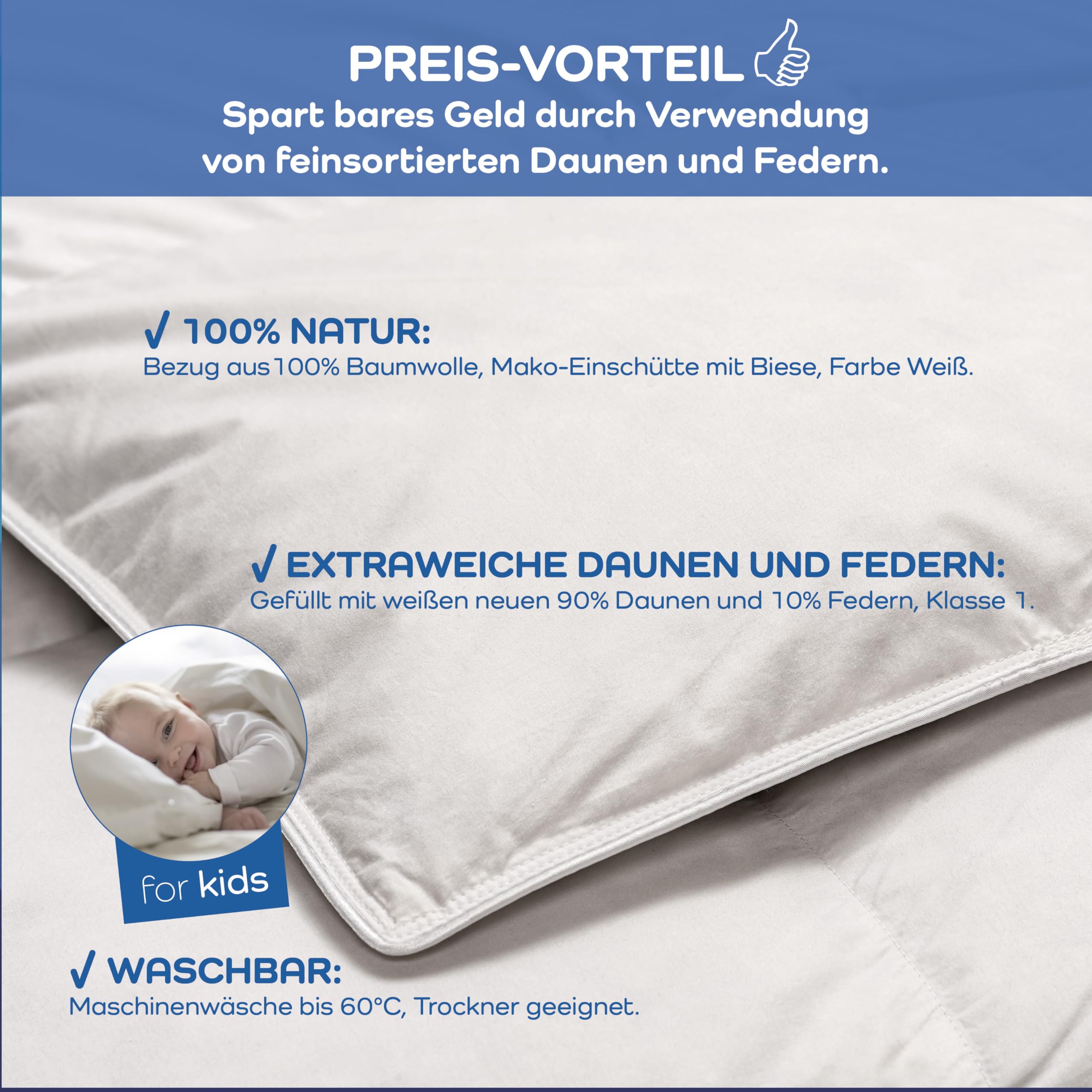 Kinderdekbed Dons - 100% Natuurlijk - Bestel online