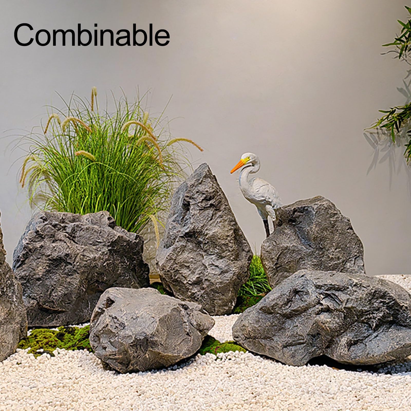Rocas de imitación ligeras para decoración de paisajes, rocas artificiales de espuma de poliuretano para jardín, acuario, fotografía