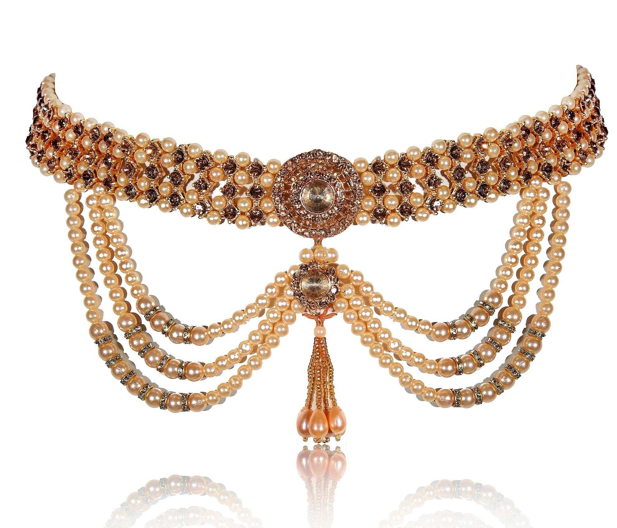 Womensky Ottiyanam Gold- Plated; Shell and Pearl Golden Kamarband for Women (B0858YBJ6Y) Amazon Price History, Amazon Price Tracker