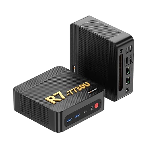 BOSGAME P4 Ultra Mini PC Ryzen 7 7730U 16GB DDR4 1TB PCIe SSD | 8C/16T, up to 4.5GHz, Dual 2.5G LAN, WiFi 6E & BT5.2, Triple 4K Display, Home Office & Gaming, Compact Desktop,Silent