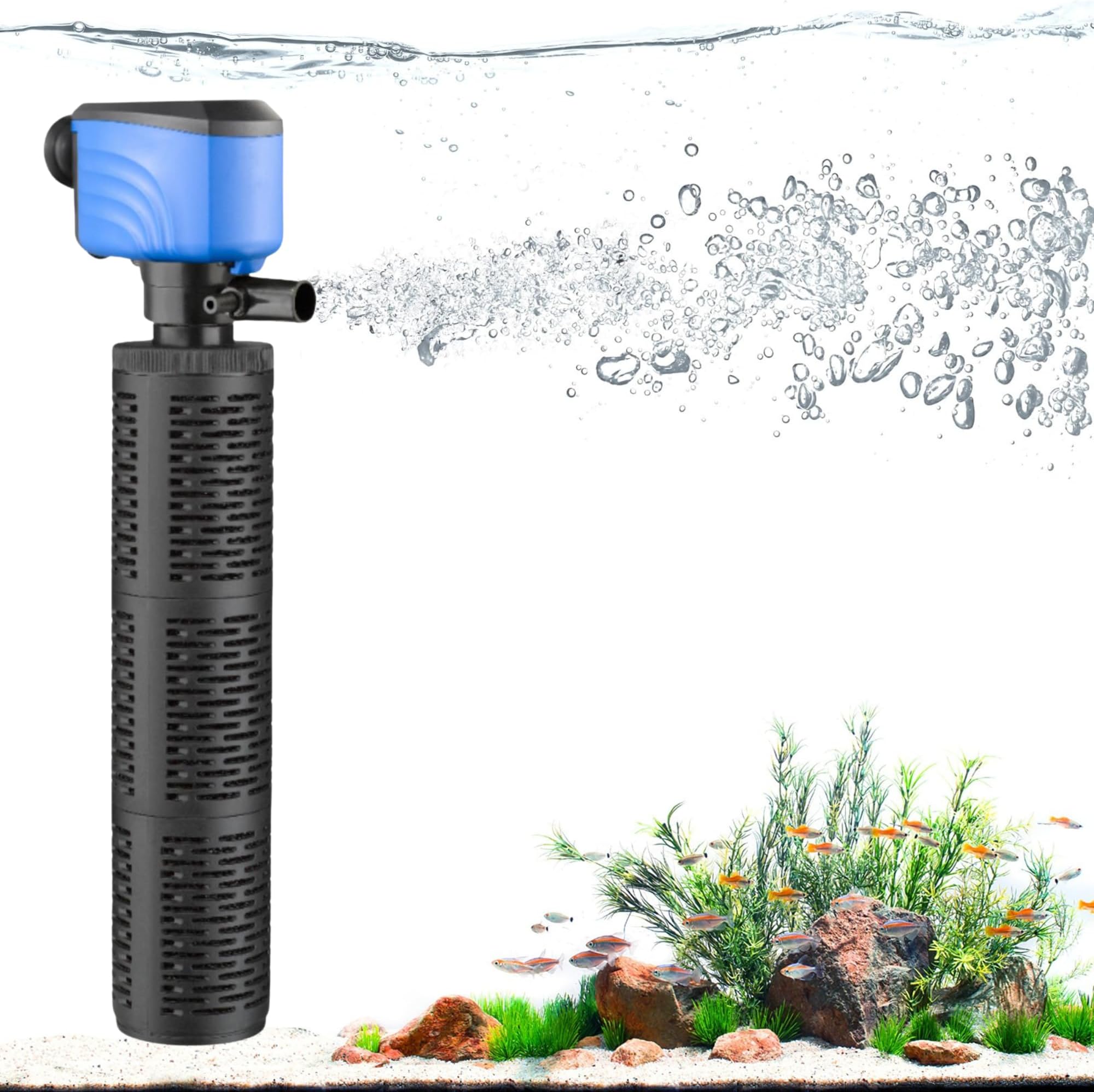 120-310 Gallon Aquarium Filter, Internel Submersible Fish Tank Filters, Turtle Tank Filter for Small Pond & Large Tanks, Saltwater & Freshwater, Whisper Filter