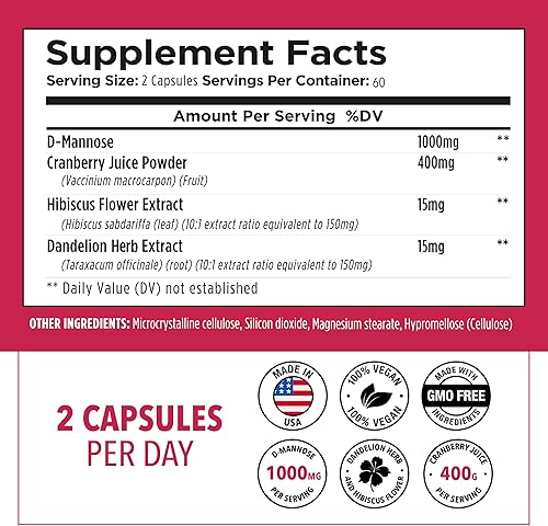 Miniatura 6 de Plantvital D Mannosa Cápsulas con Arándano - D-manosa 1000mg Cápsulas - Alta Potencia para Apoyo de Vejiga, Riñón y Tracto Urinario. Polvo