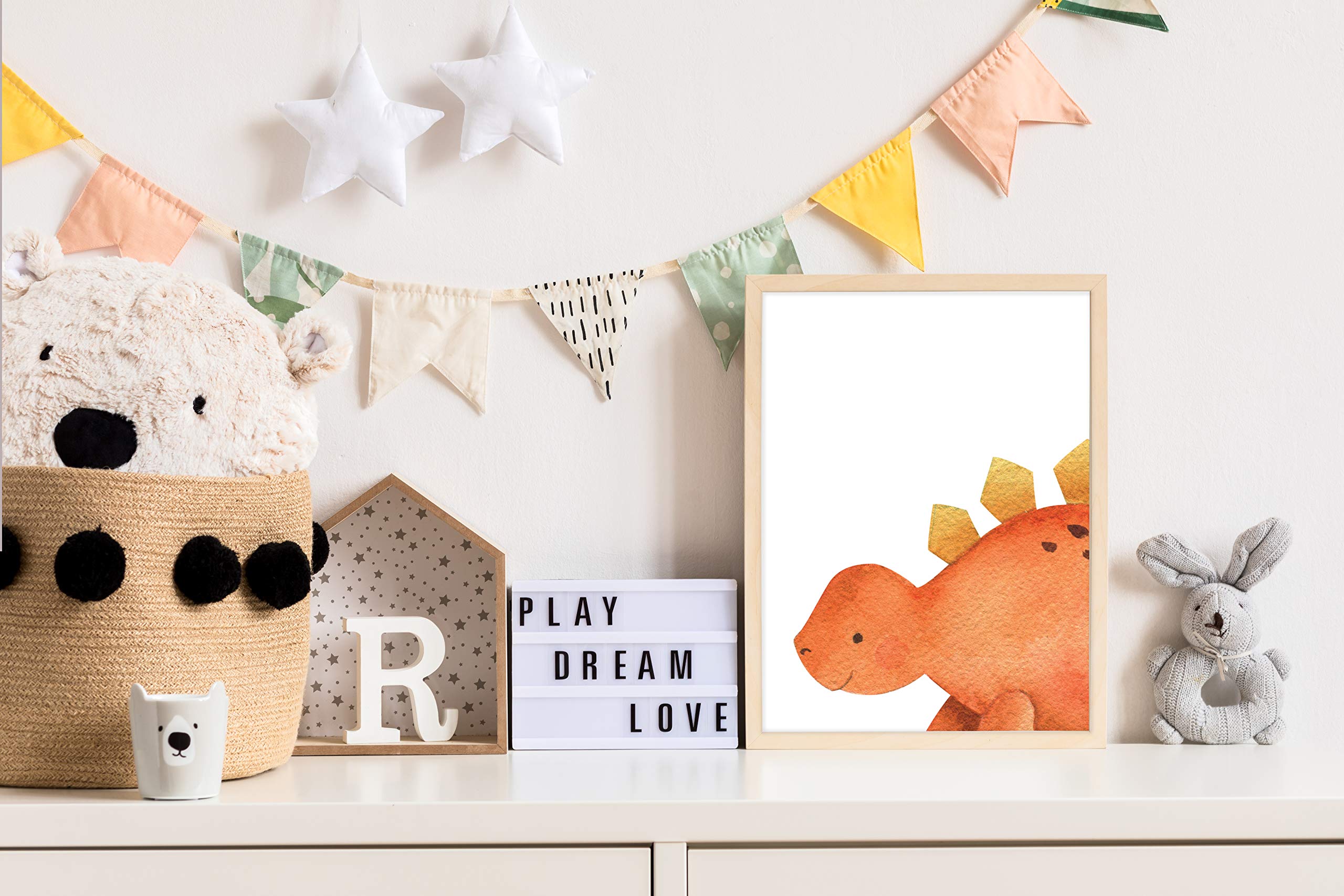 Panda whale dino pictures children's room boy cute baby dinosaur decoration 5-piece poster set for children DIN A4 - Image 3