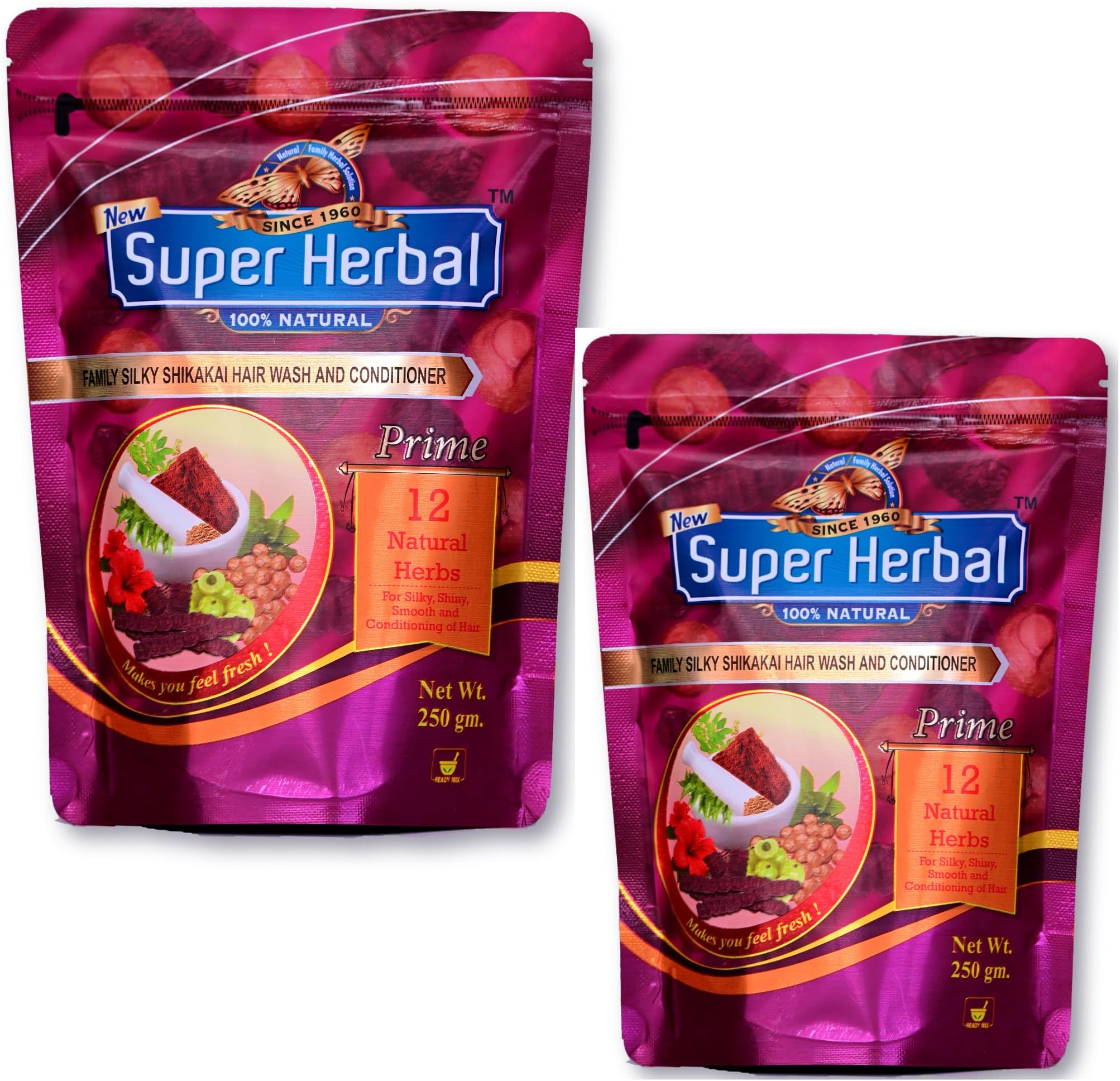 Prime Silky Shikakai -250gms(pack of 2) Natural and Organic shikakai Shampoo Powder