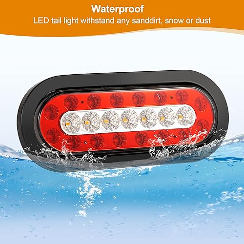 Miniatura 3 de Kit de luces LED para remolque, 2 luces traseras ovaladas de 6 pulgadas, 23 luces LED de marcador, luces de freno, luces traseras de freno y giro,