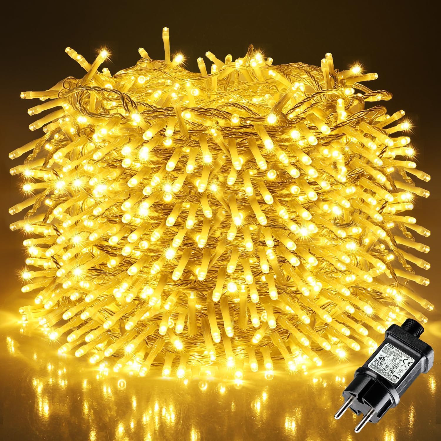 Lichterkette Weihnachten, LEDYA 20M 200 LED Lichterkette Strom Warmweiß