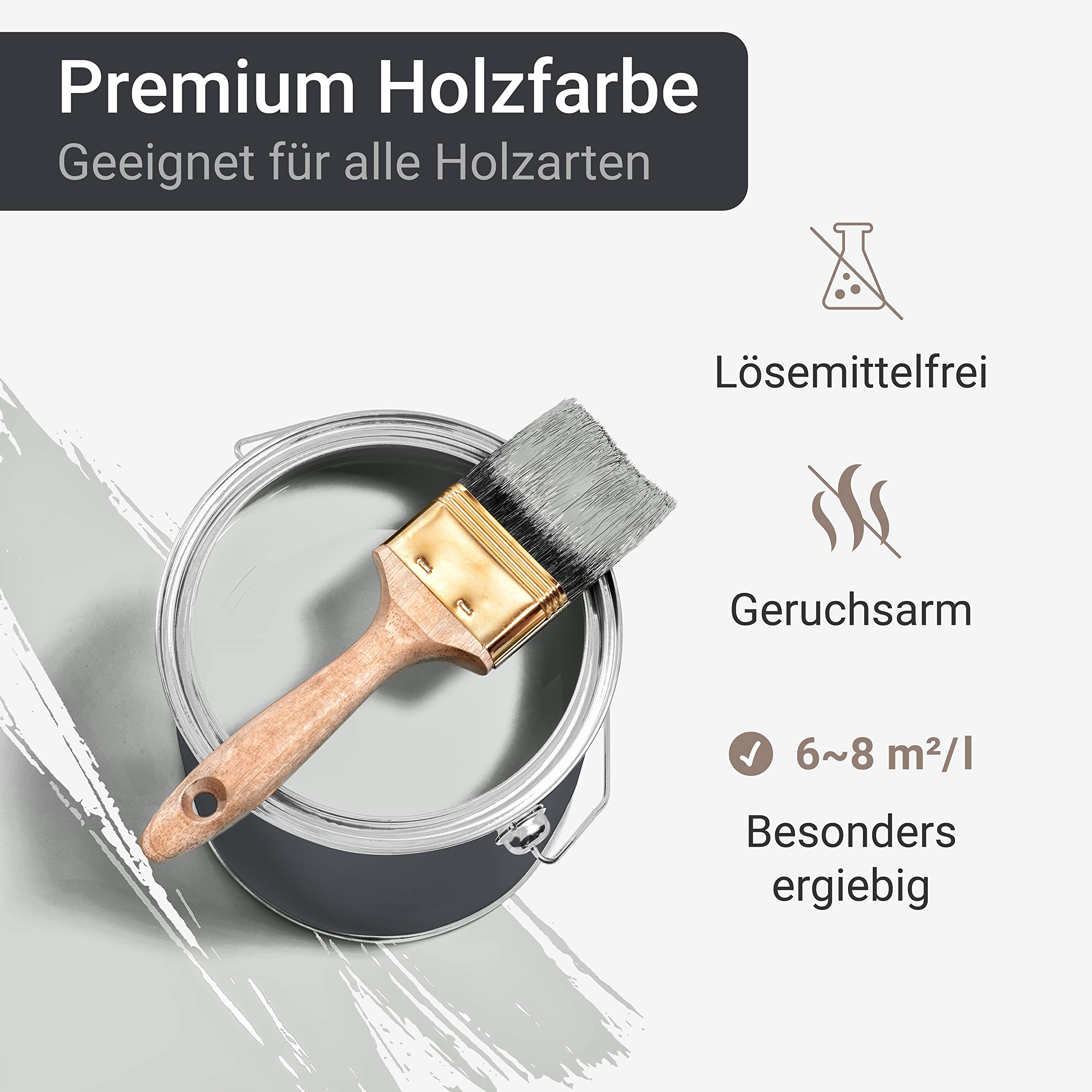 WO-WE Holzfarbe Holzlack Wetterschutzfarbe Außen & Innen - Anthrazitgrau RAL 7016-750 ml