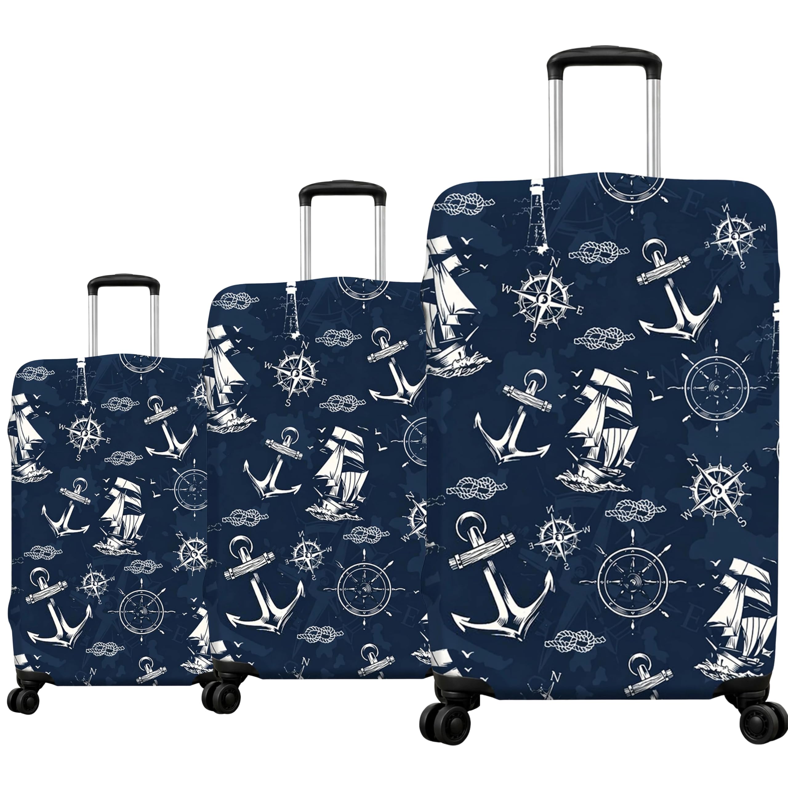 Printed Luggage Cover for Traveling Bag & Suitcase - Stretchable & Scratchproof Trolley Protector with Velcro Lock & Lightweight Washable Material(Suitcase Not Included, Only Cover in Product)-image-9
