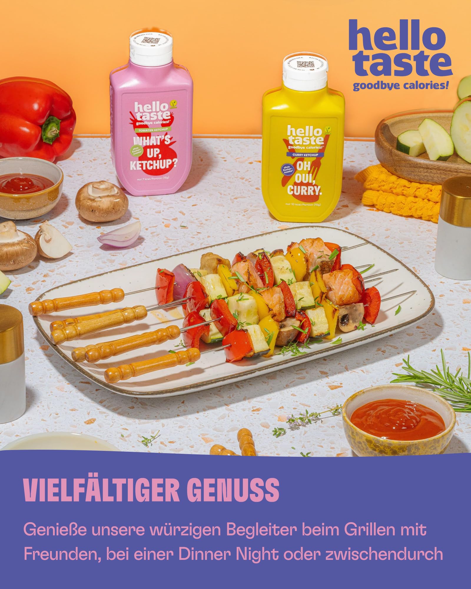 hellotaste Caesar Dressing 300ml Vorratspaket - kalorienreduziert, ohne Zuckerzusatz & voller Geschmack | Für Gerichte, zum Grillen uvm. | Vegan, aspartamfrei, laktosefrei| 7 x 300ml