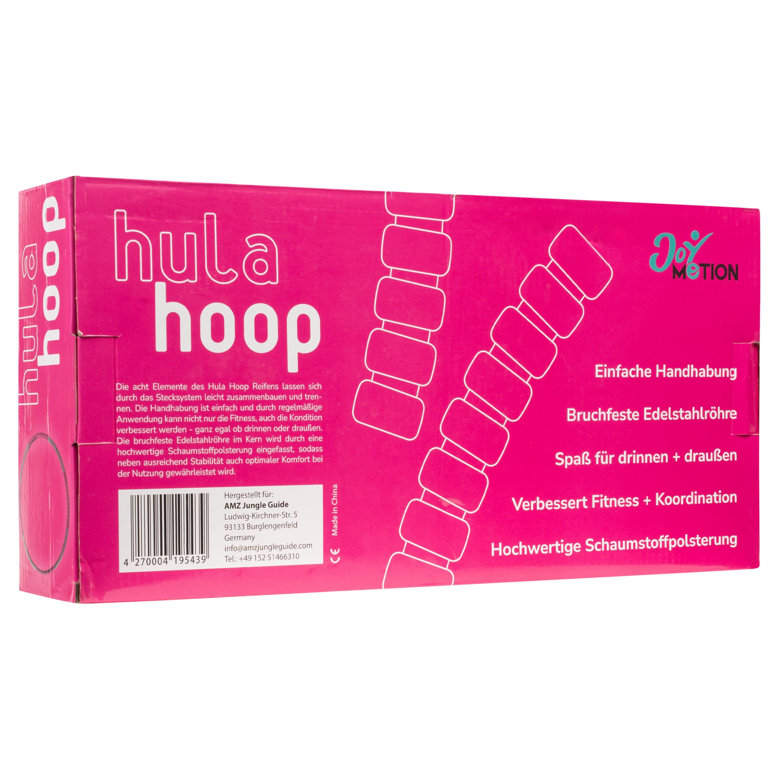 Hula Hoop Reifen Kinder ab 10 - Bruchfeste Edelstahlröhre mit weicher Schaumstoffpolsterung - Hochwertiger Hullahub Reifen für Kinder - 88cm Teenager Mädchen
